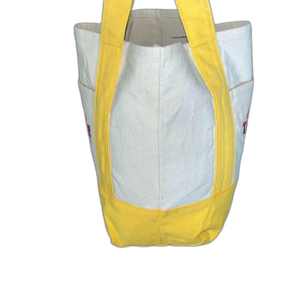 Trader Joe's Mini Canvas Tote Bag Yellow Limited Edition Reusable Bag - Picture 5 of 7